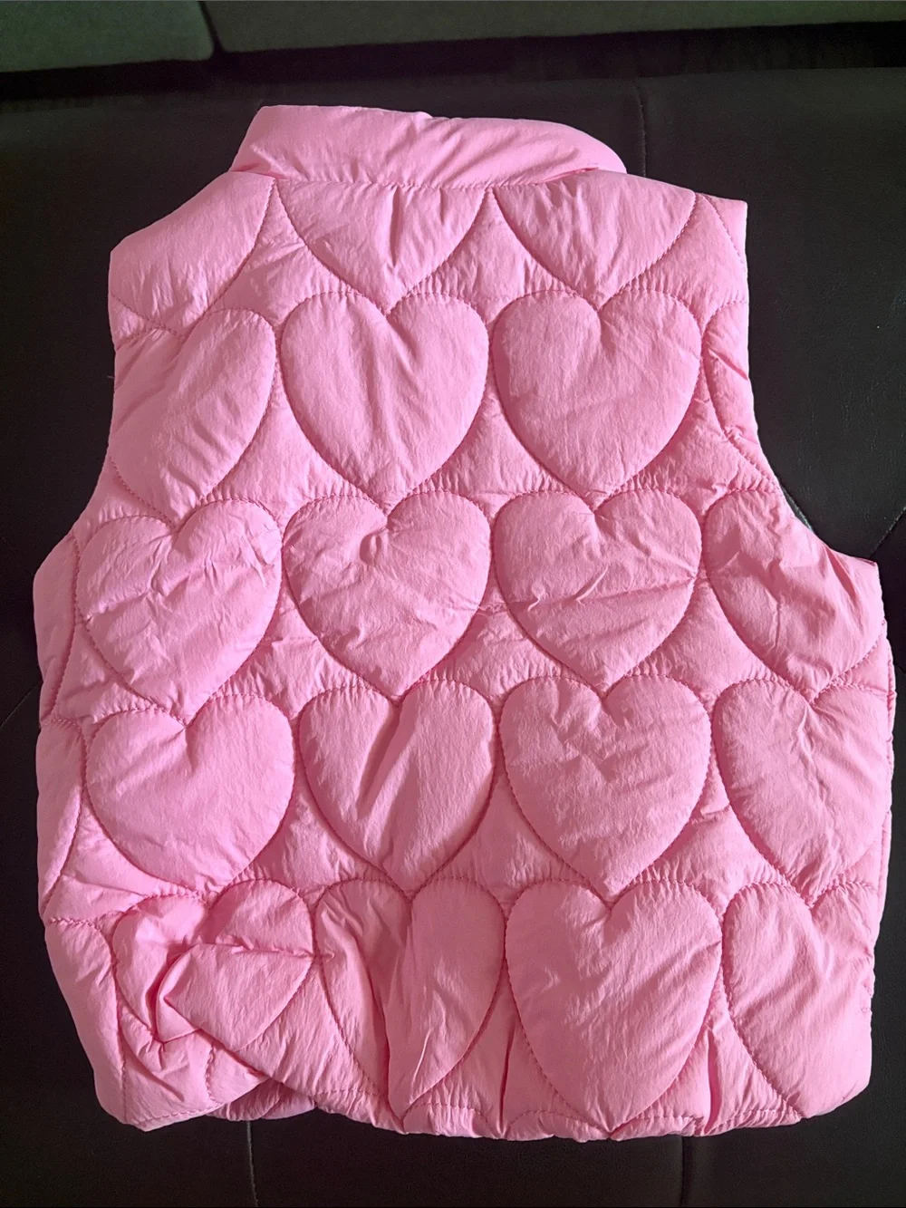 Old Navy Pink Heart-Quilted Puffer Vest for toddler girls